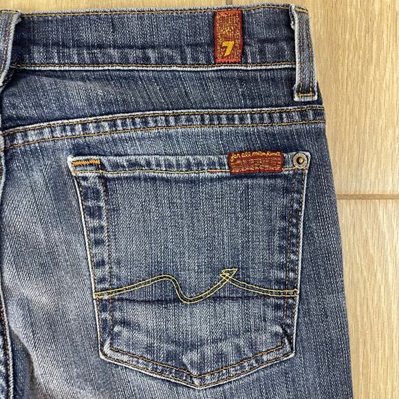 7 For All Mankind Boycut Women’s Jeans Sz 27 Blue Denim Bootcut USA Made - Picture 11 of 12